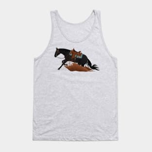 Black Reining Horse - Equine Rampaige Tank Top